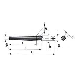 Výstružník ruční kuželový 1:10 HSS, 221460, 24 mm