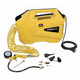 POWX1706 - Kompresor 1100W  plus  11 ks přísl. bezolejový POWERPLUS